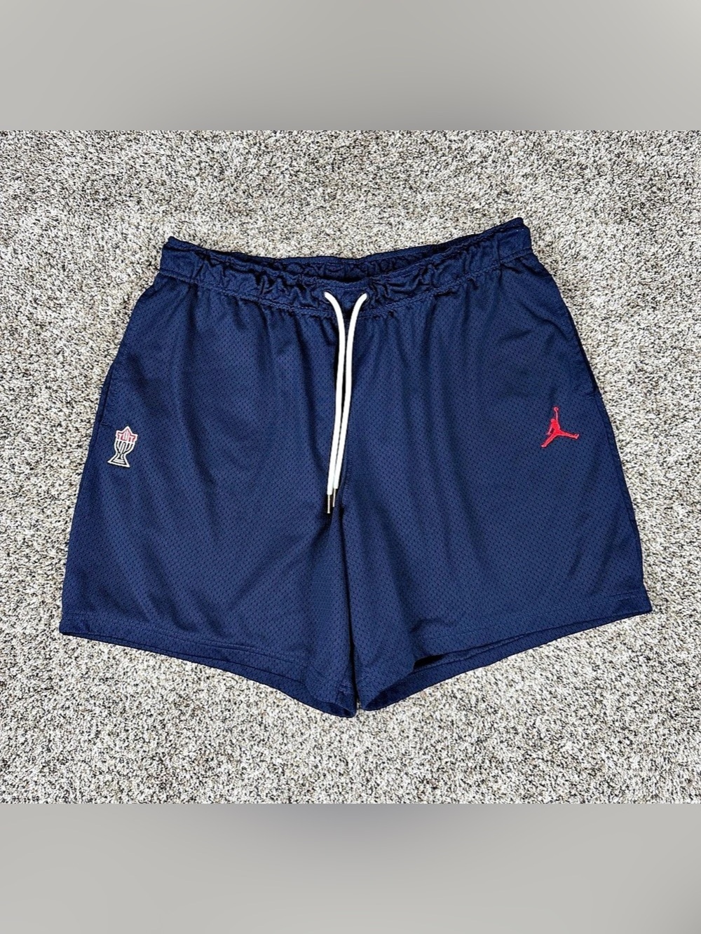 Sz XL Men’s Air Jordan X Trophy Room Basketball Practice Shorts Blue DX5647-410
